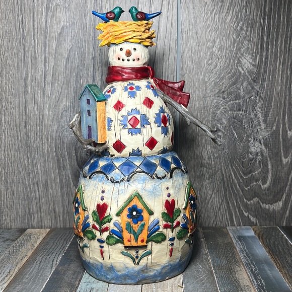 🌾 Jim Shore Vintage 2003 HEARTWOOD CREEK “ Winter’s Haven” Snowman - Picture 1 of 12